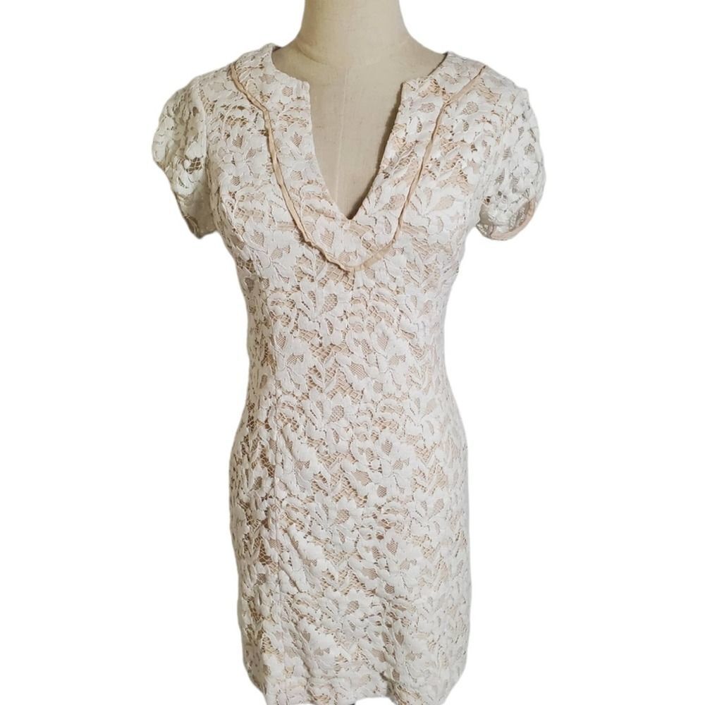 Bebe White Lace Bodycon Mini Dress